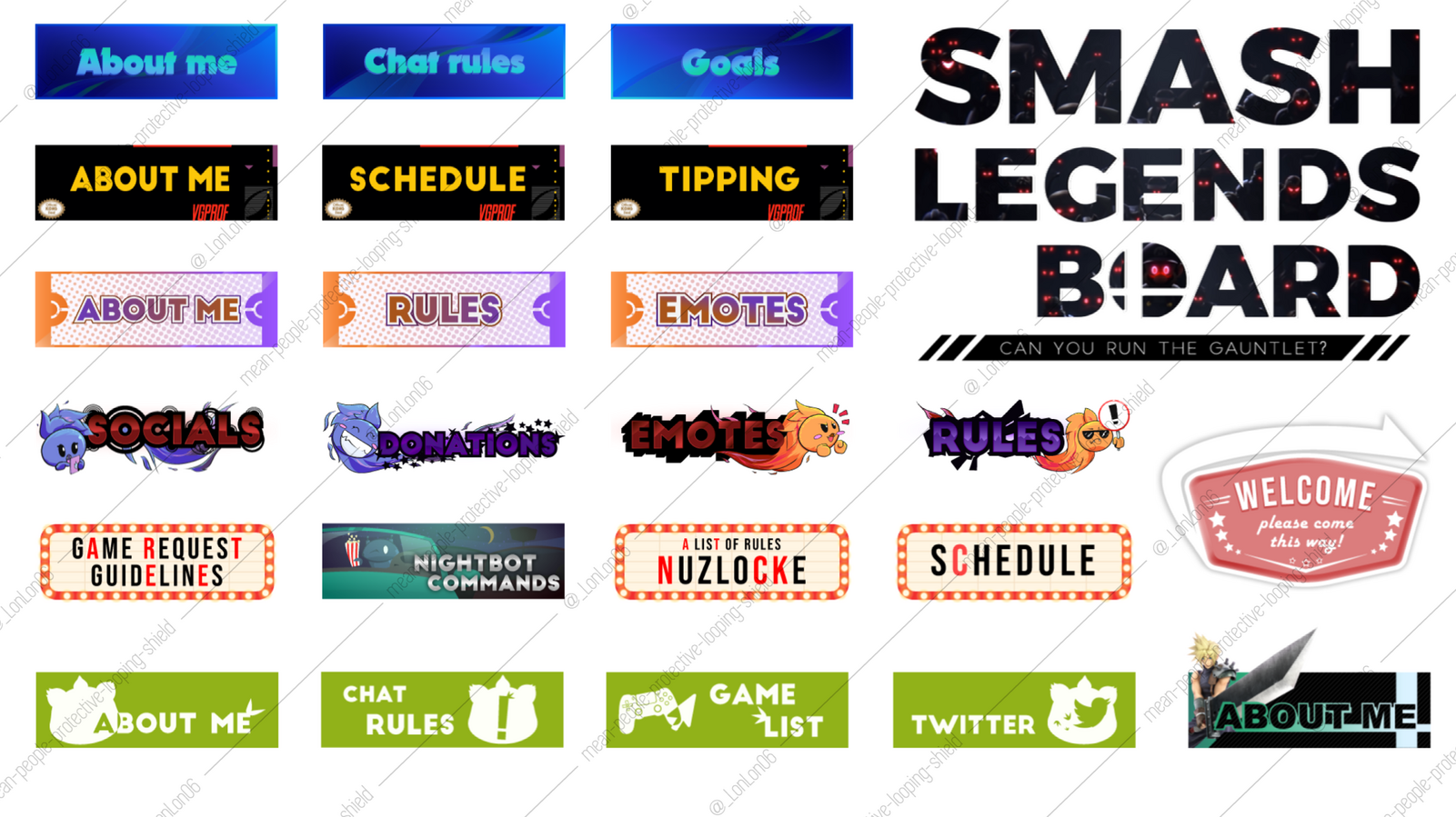 Several Twitch related graphics